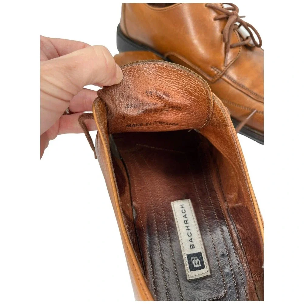 Bachrach Leather Oxford Lace Up Dress Shoe Mens Brown 11.5 M